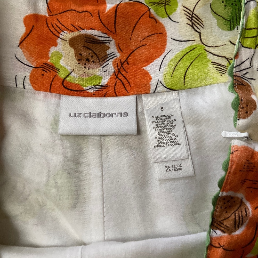 Liz Claiborne vintage linen/cotton floral skirt - Picture 3 of 7
